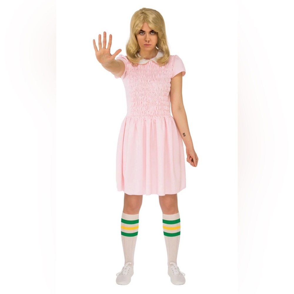 Netflix Stranger Things Eleven Pink Costume Dress